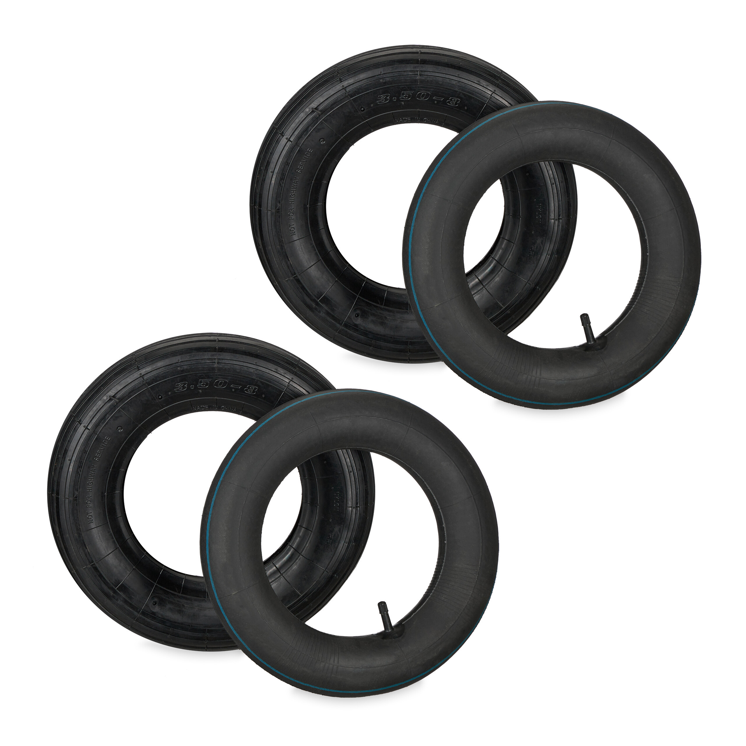 Image of 2 X Wheelbarrow Tires In Black - 3.50-8"