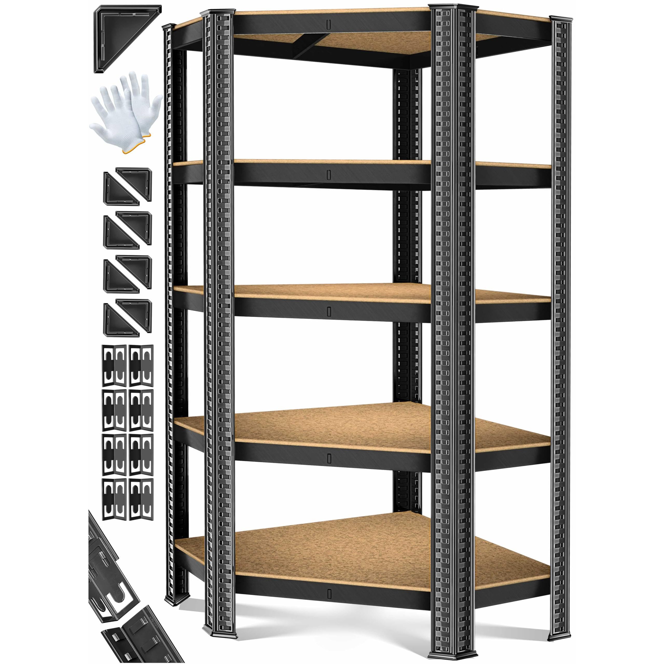 Masko Heavy-duty Shelving Unit Metal Shelving With 5 Adjustable Shelves For Basement Garage Workshop Storage