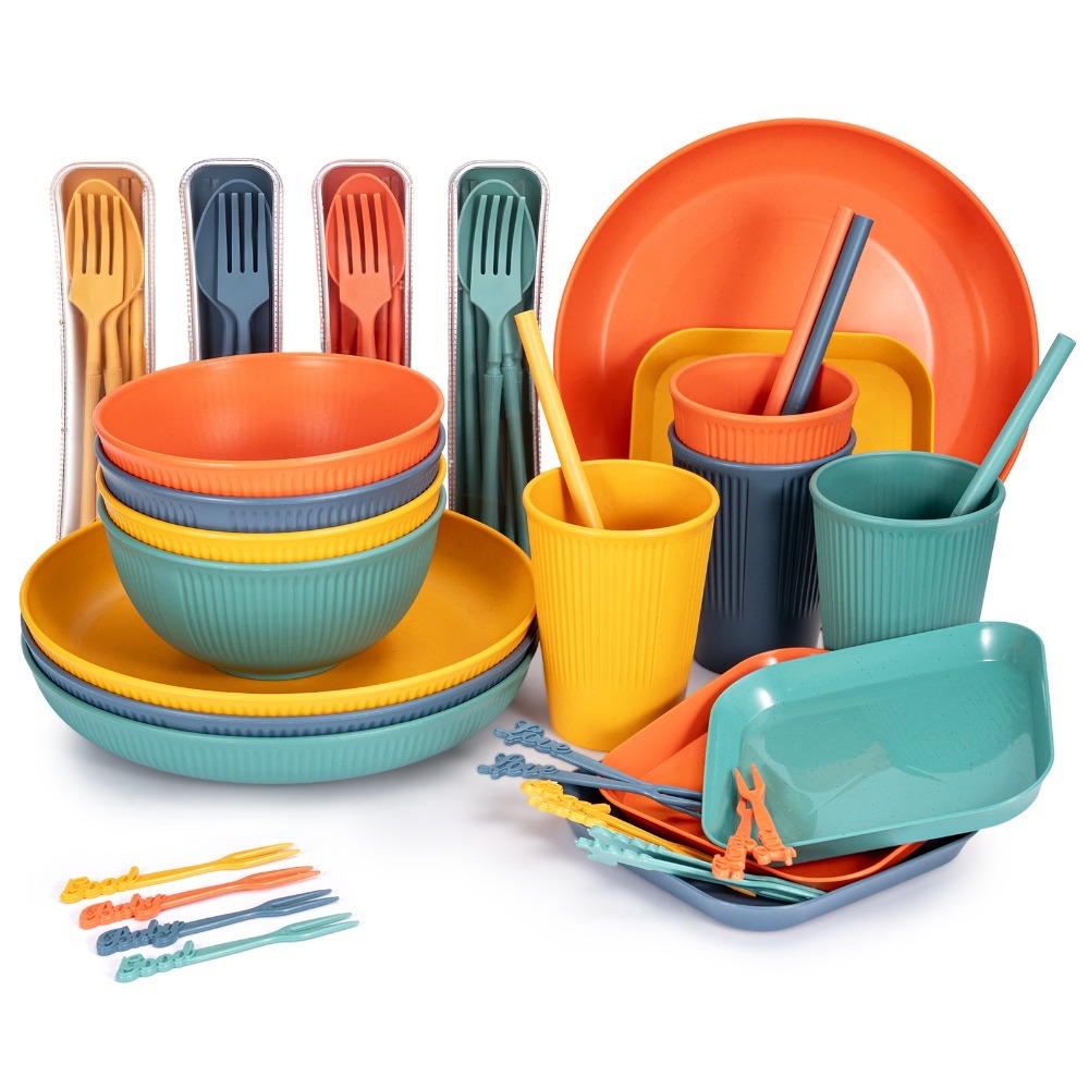 52-Piece Colorful Kitchen Supplies Set for Camping & Parties