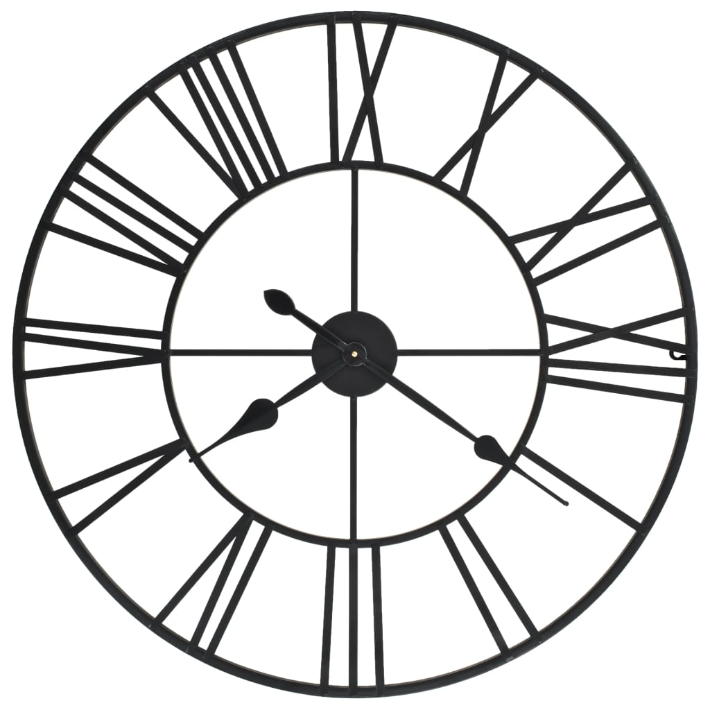 Vidaxl Wall Clock Quartz Movement Metal 80 Cm Xxl Clock Living Room Clock