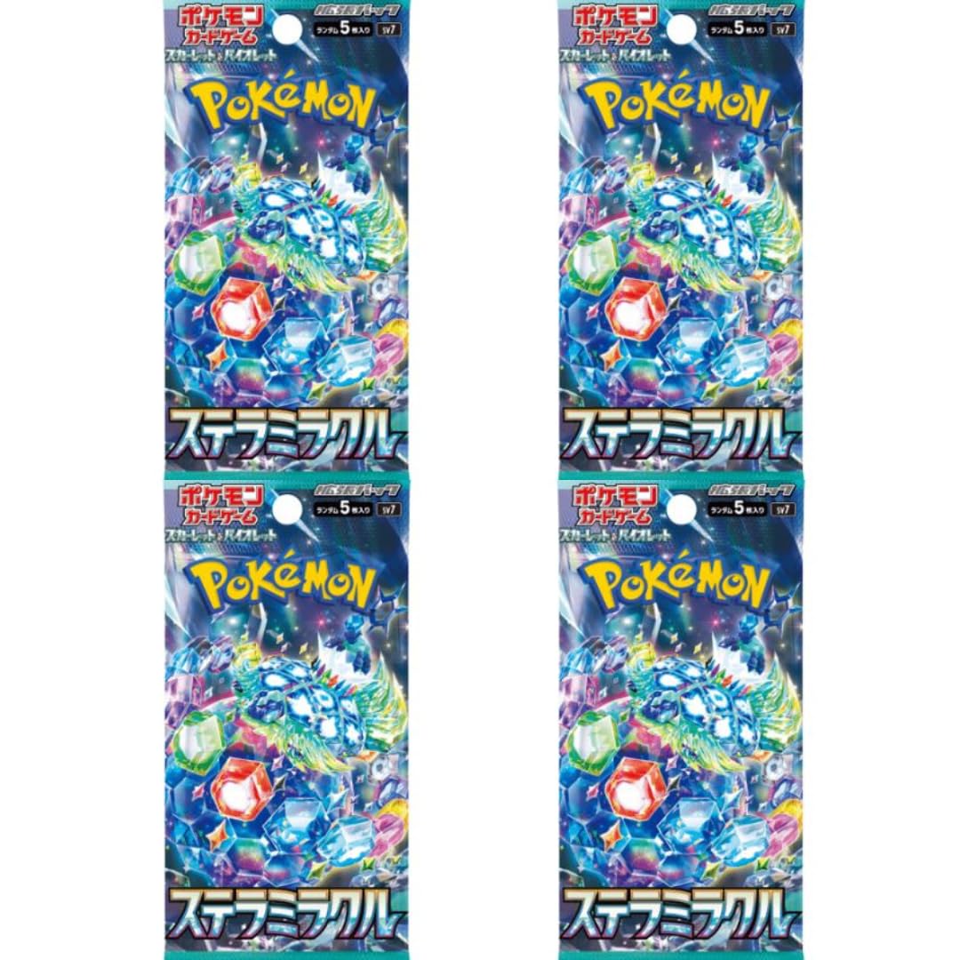 4x Pokémon Sv7 Booster - With 4 Boosters Of 5 Cards Each - Japanese