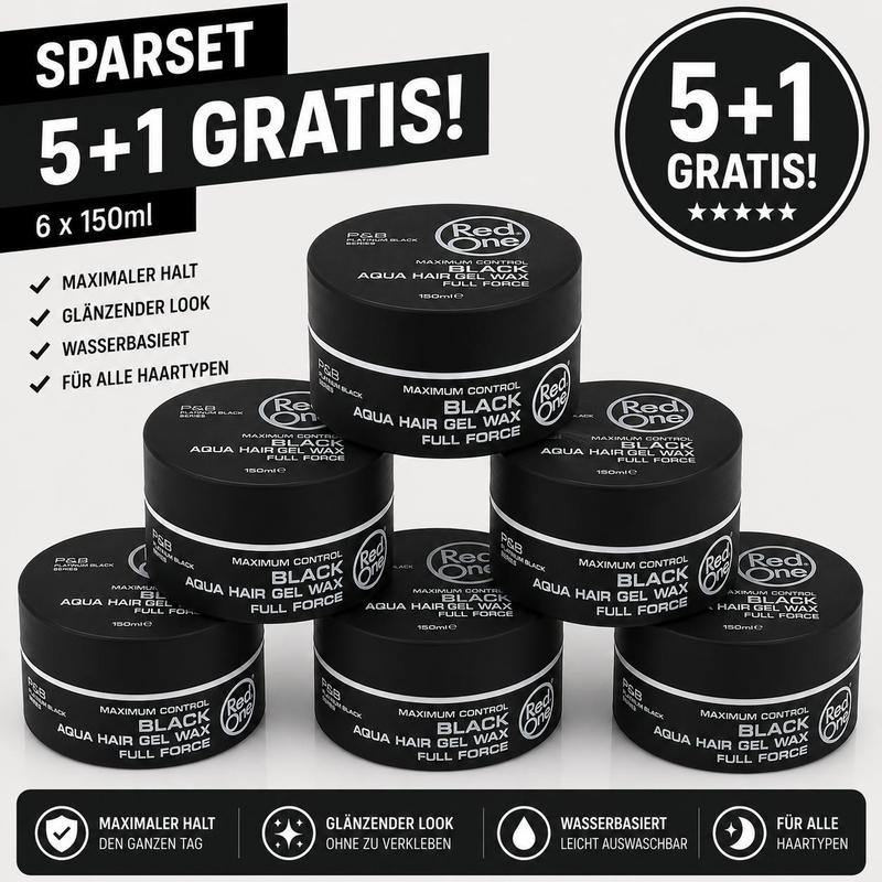 Hair Gel Wax 6-pack – 6 Pieces X 150ml Gel Wax Bulk Pack For , Wet Look, Shine, , Men's Hairstyle, Short Hair, & Everyday Use