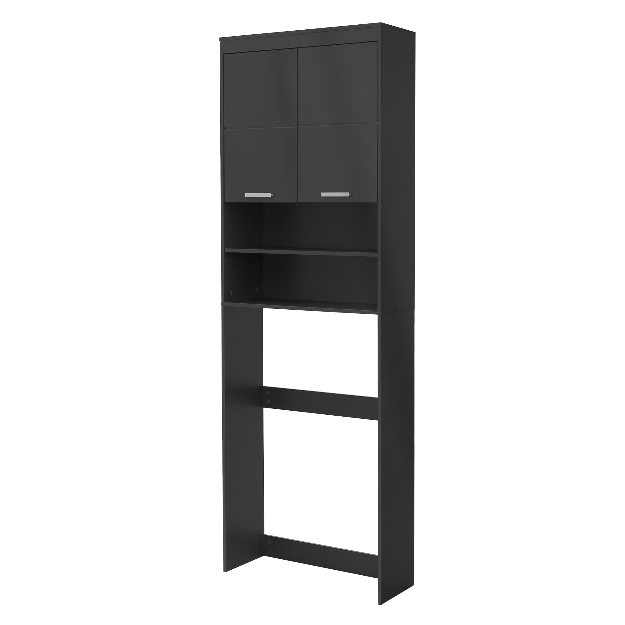 Image of Ecd Germany Washing Machine Cabinet With 2 Doors And 2 Open Compartments, Washing Machine/dryer Bathroom Cabinet Tall Cabinet Bathroom Shelf Washing Machine