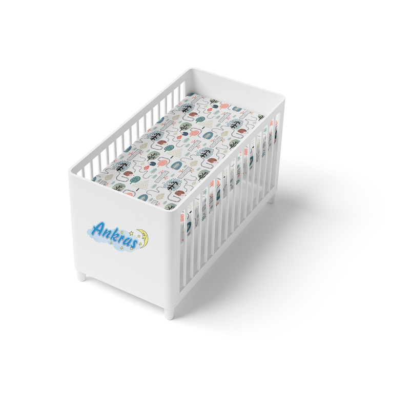 Ankras Pamučna Plahta s Gumicom za Krevetić 120x60cm Dizajn Ždretaša - Premium Kvaliteta, Izrađeno u Poljskoj, Prozračno, Izdržljivo za Dječju Posteljinu