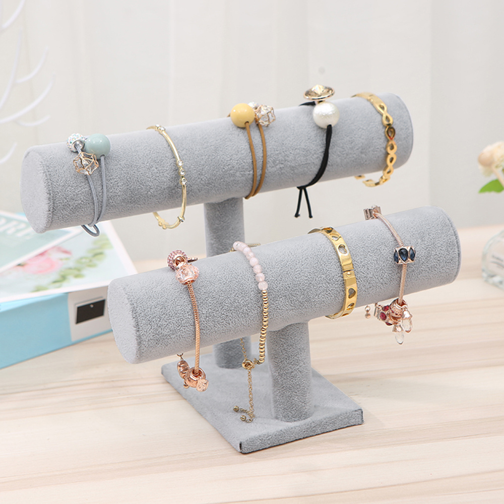 TEMU Light Gray Hovering Style Two-tier Jewelry Display Stand 26x13x20cm, Stand With Removable Design, Suitable For Bracelets Necklaces Earrings,