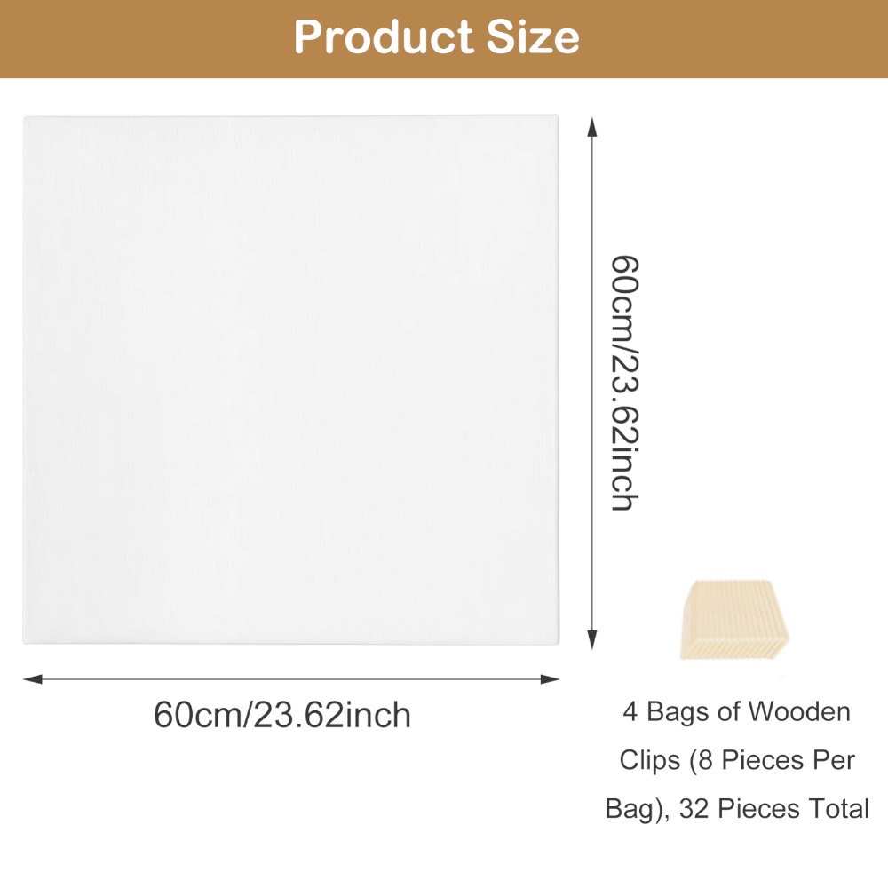 60x60cm Pre-Stretching Frame Canvas 4-Piece Set