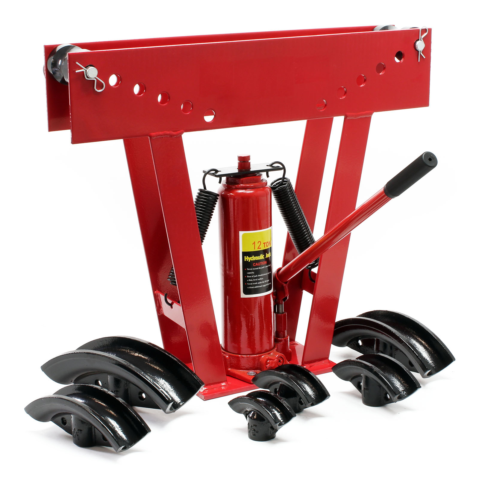Wiltec Hydraulic Pipe Bending Machine 12 T, Bending Angle Up To 90°, Pipe Bending 6 Press Pieces 21.3-60.3 Mm, Pipe Bending Machine