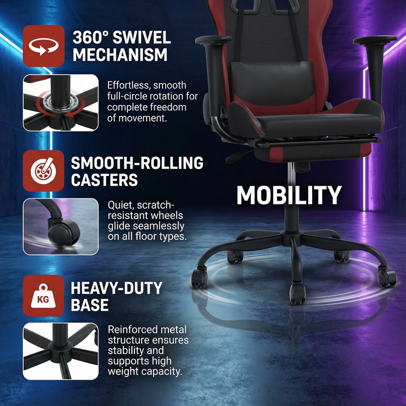 Massage gamestoel met voetensteun