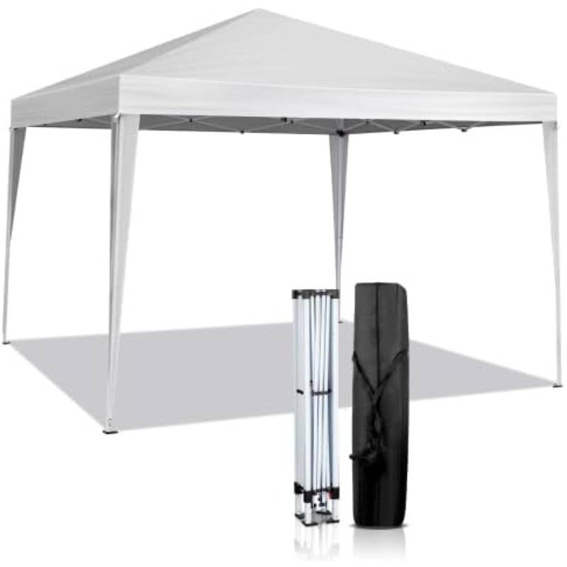 photo de l'article   tonnelle de jardin pliante 3x3 /tente de réception  -up   sac de transport/auvent,  pliant exterieur pour camping et événements (blanc)