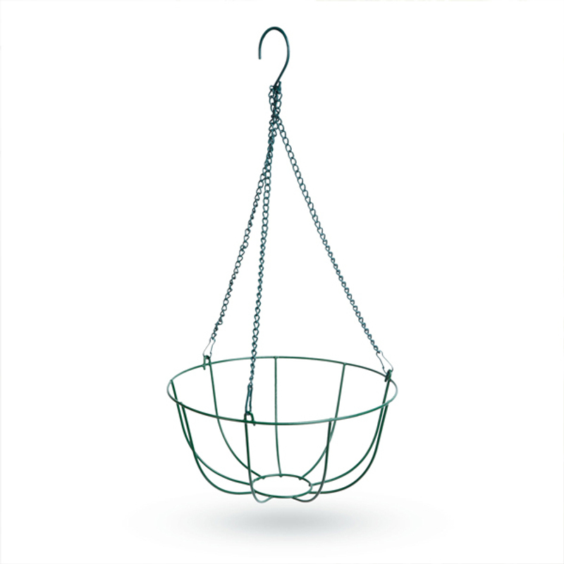 Hangable Metal Basket For Flower Pot Fixing - 25x13 Cm - Green
