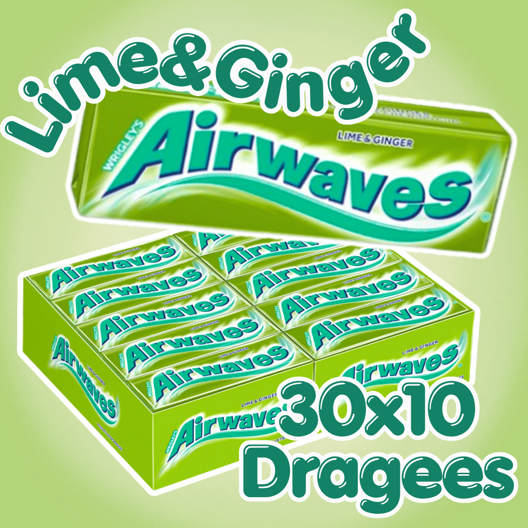 Image of Wrigley Airwaves Lime & Ginger Gum 30 X 10 Dragees – Sugar-free Gum With Lime And Ginger Flavor
