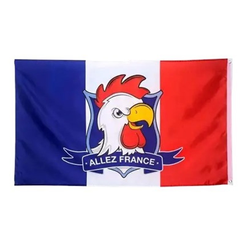 TEMU Drapeau France Tête de Coq 150x90cm