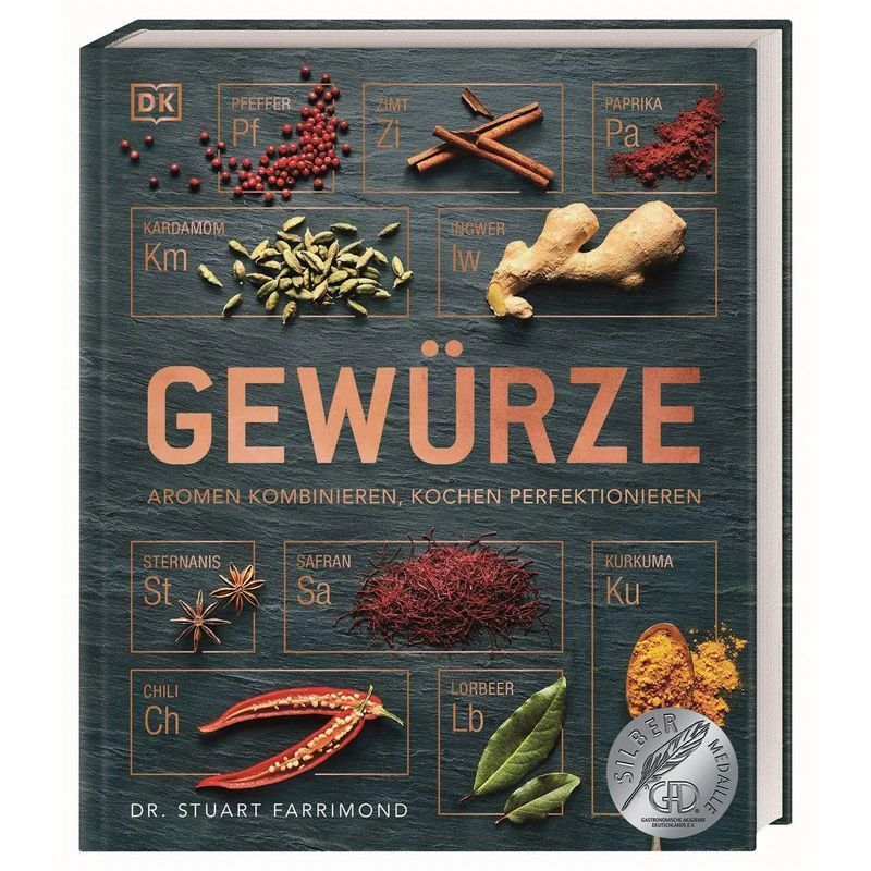 Spices - Book - Flavors Combine, Perfect Cooking - Stuart Farrimond - With Foil Stamping - 224 Pages - German - 2019 - Dorling Kindersley Publishing - Ean 9783831038343