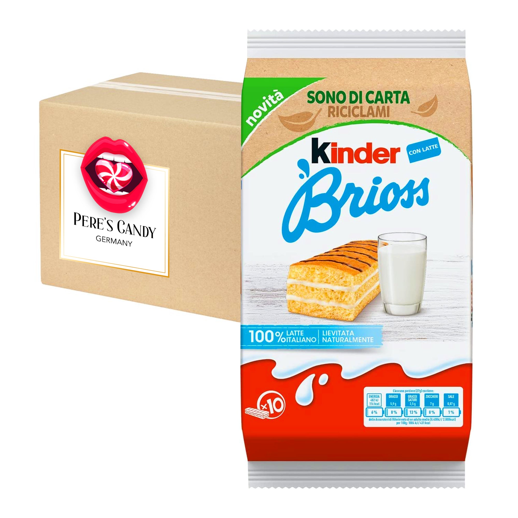 E-shop 1x Kinder Brioss - Kleine Kuchen aus Milchcreme und weichem Biskuit 270 g