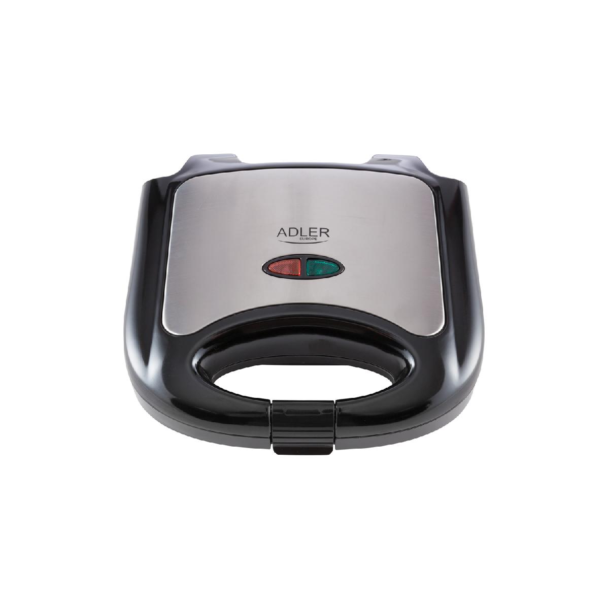 Image of Adler Sandwich Maker Black/silver 750w With Cooking Indicator Ad 3015
