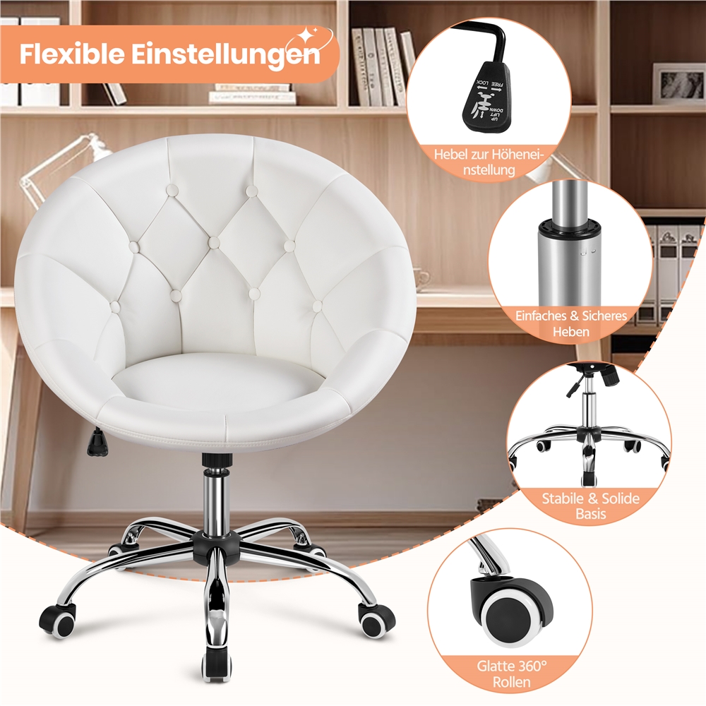 TEMU Costoffs Desk Chair Ergonomic Office Chair Vanity Chair Height Adjustable Office Chair Home Office Chair Upholstered Chair Swivel Chair