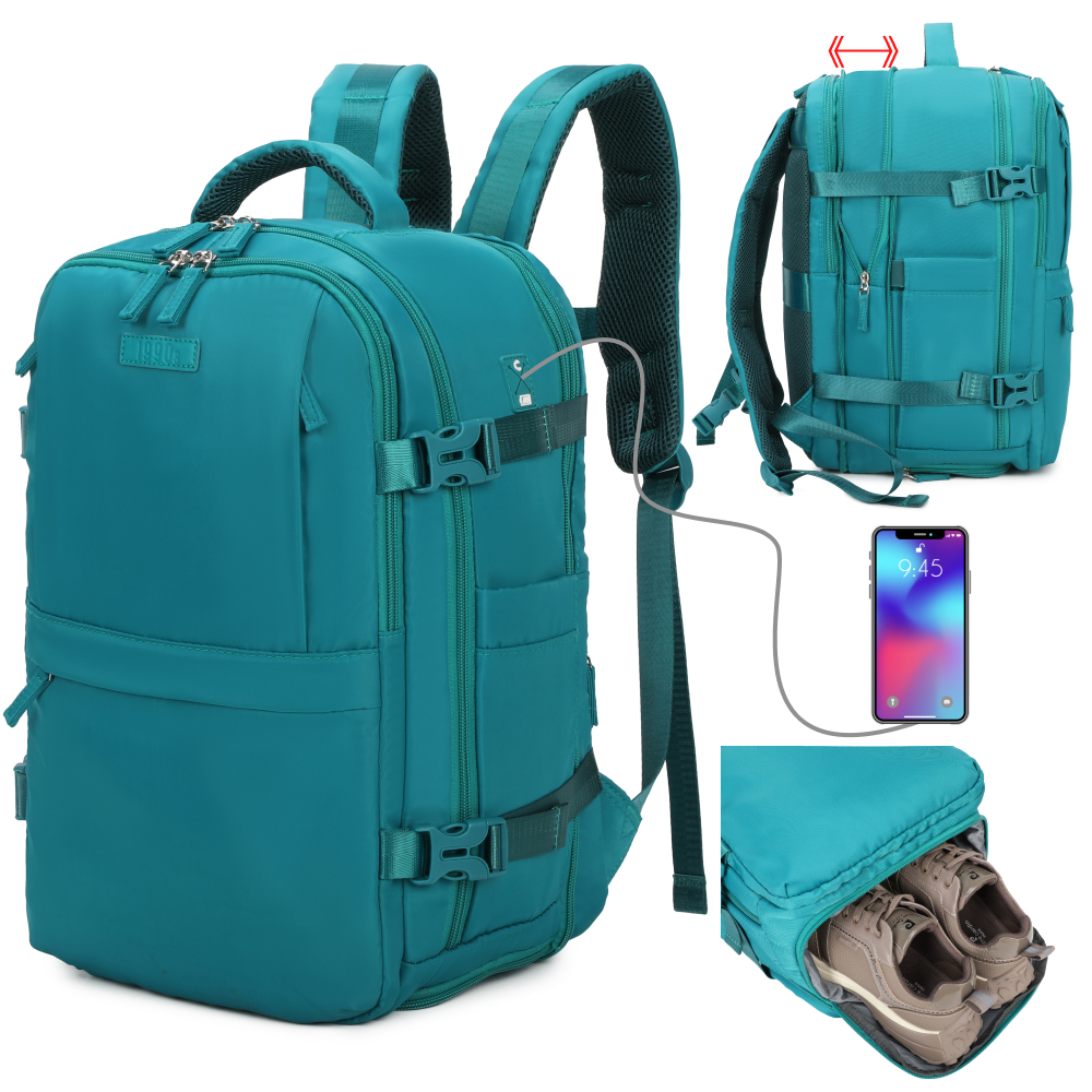 TEMU Mochila de cabina expandible -25cm | compartimiento para zapatillas | Mochila casual compatible con portátil 14 pulgadas