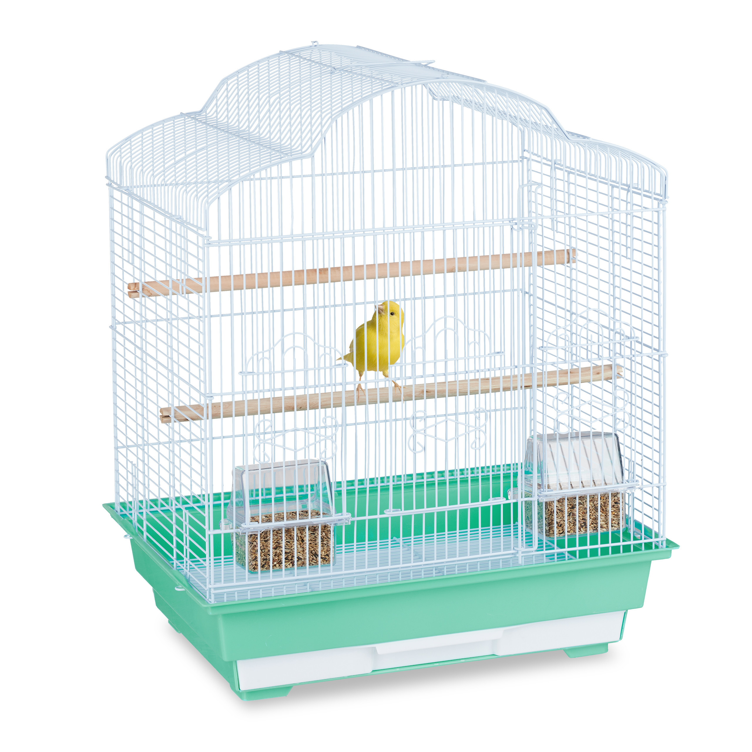 Green Bird Cage - (w)46.5 X (h)56.5 X (d)35.5 Cm