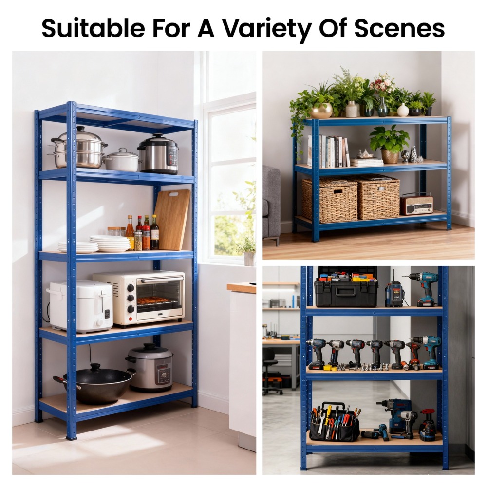 5-Layer Heavy-Duty Shelves, Adjustable Height