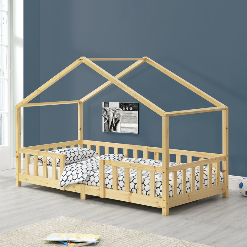 TEMU Letto per Bambini Treviolo in Stile Casa con Protezione Anticaduta in Legno di