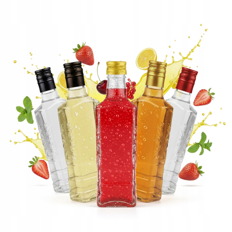 TEMU Confezione da 5 bottiglie in vetro PIONIER MOSKWA da 250ml + tappo a per e tinture