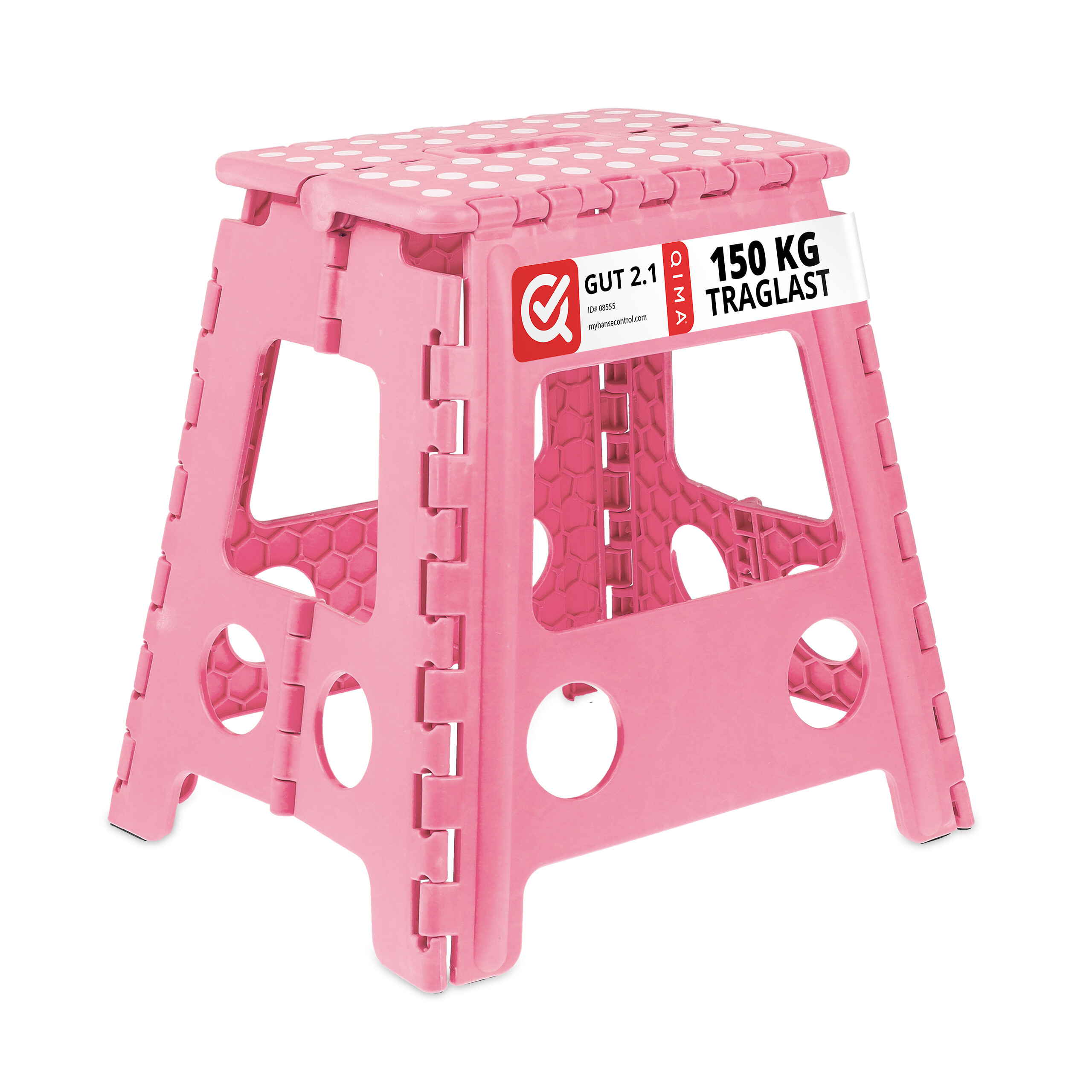 Image of Folding Stool In Pink - (w)39 X (h)39 Cm X (d)32 Cm
