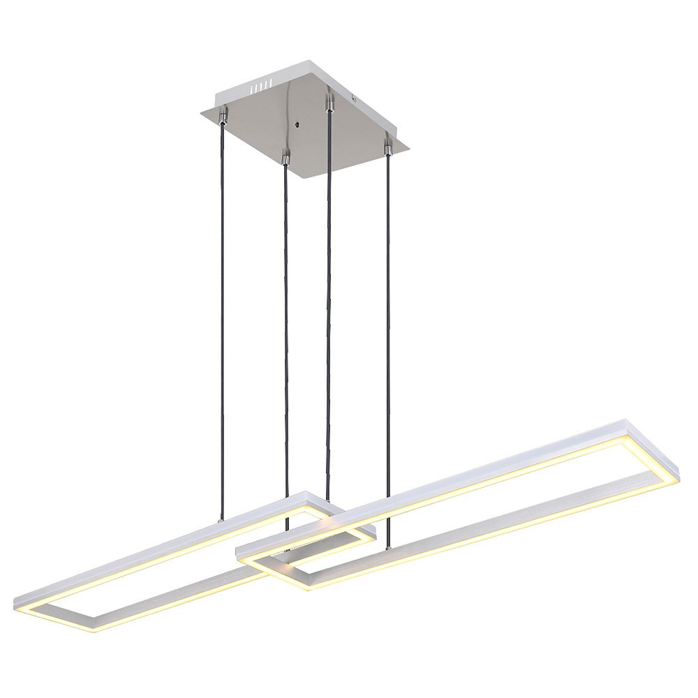 Image of Chandelier Living Room Lamp Pendant Light Ceiling Lamp Dining Room Light, Metal Plastic Silvery, Remote Control Dimmable Rgb Led Rainbow Effect, 1x 40w 2300lm 2700-6500k, L 119.5 Cm