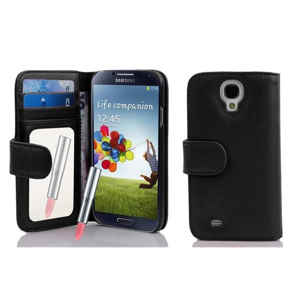 Image of Case Compatible For Galaxy S4 Protective Case With Mirror And Card Slot Flip Case Cover Case Mobile Phone Flip Case Book Bag
