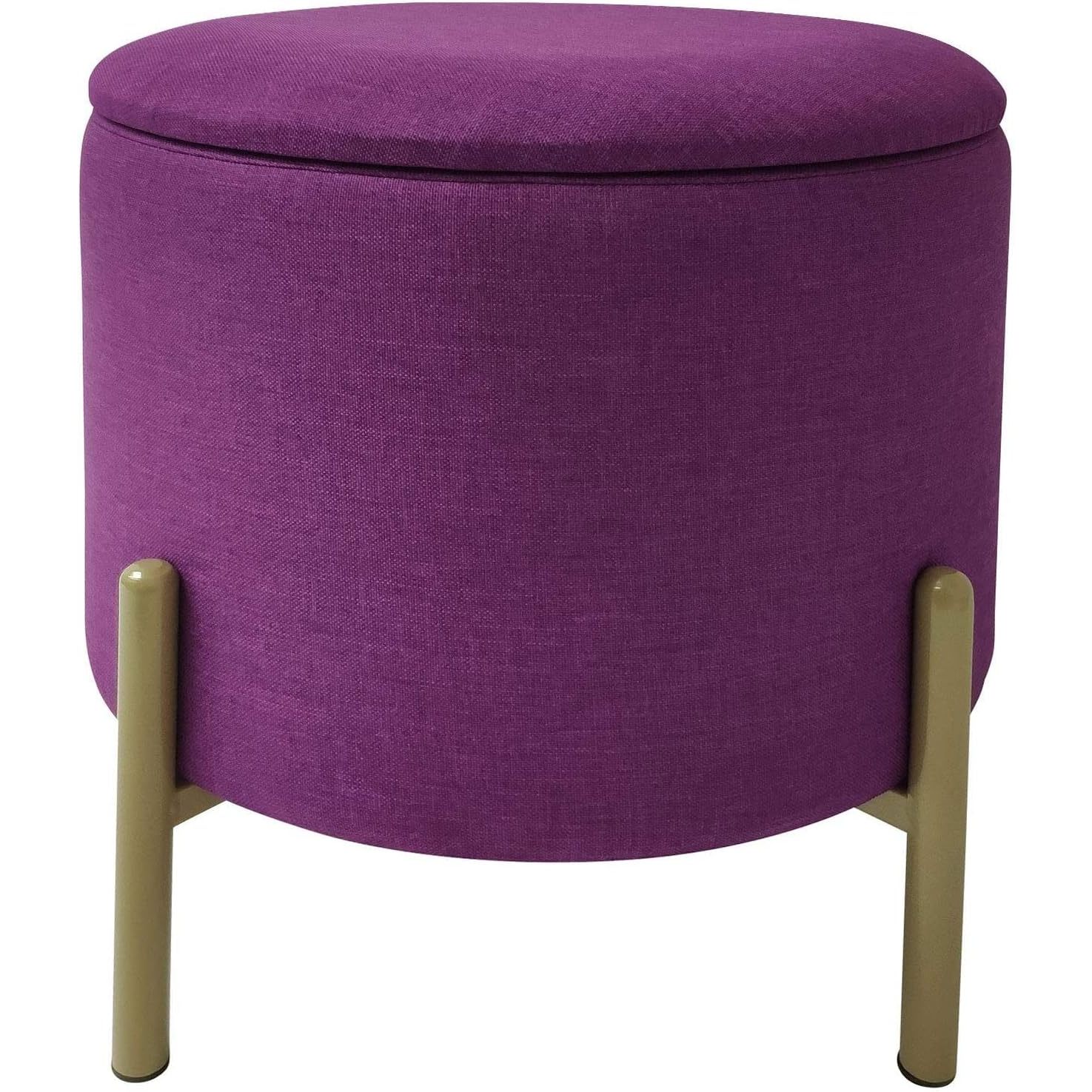 Image of Real Work Stool "", With Storage, Removable Lid, Round Storage Chest, With Wooden Legs, Suitable For Bedroom And Living Room, Upholstered Seat, 40 X 40 X 40 Cm, Up To 150 Kg, Cream