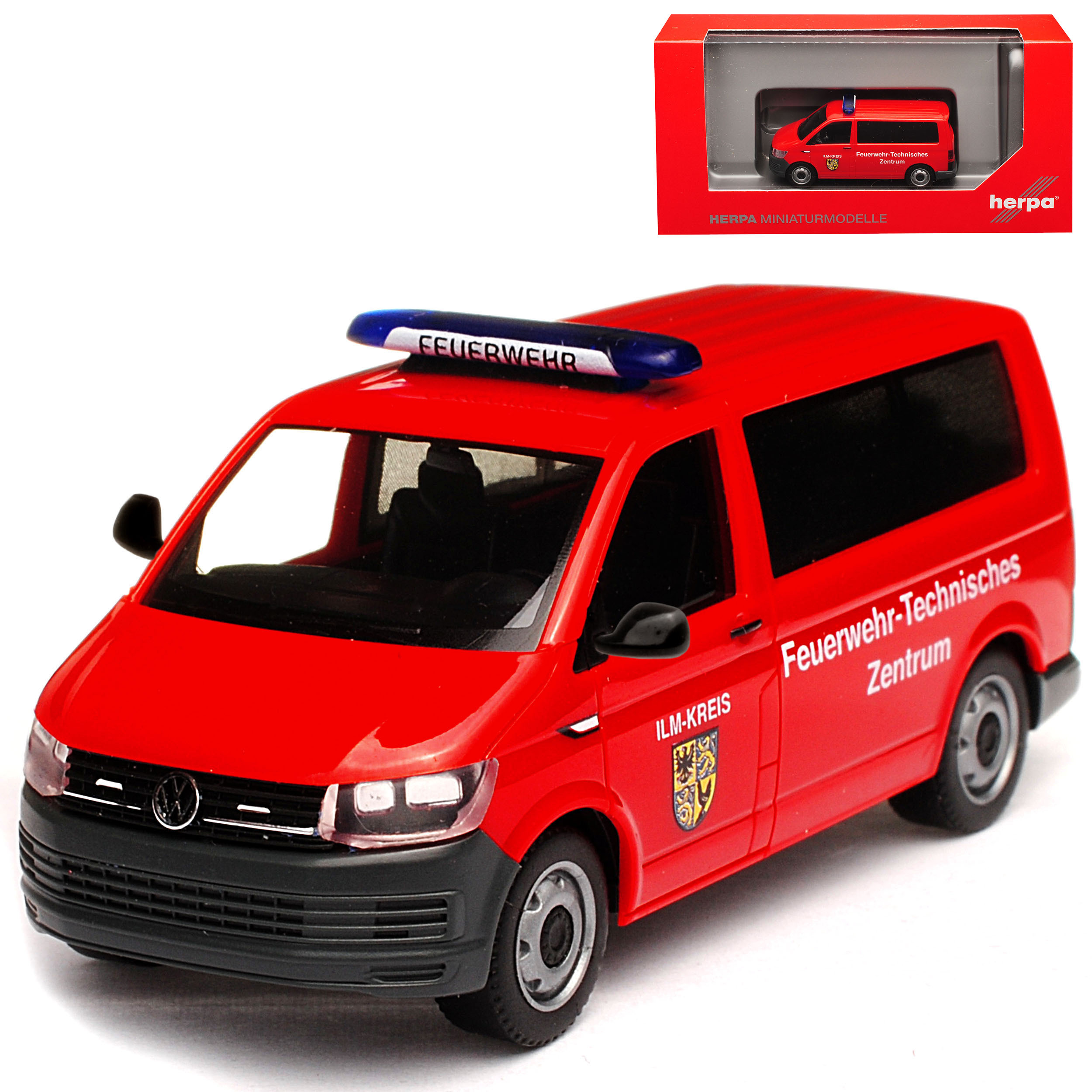 Image of Vw Fire Red People Transporter T5 From 2. Facelift 2015 H0 1/87 Model Car