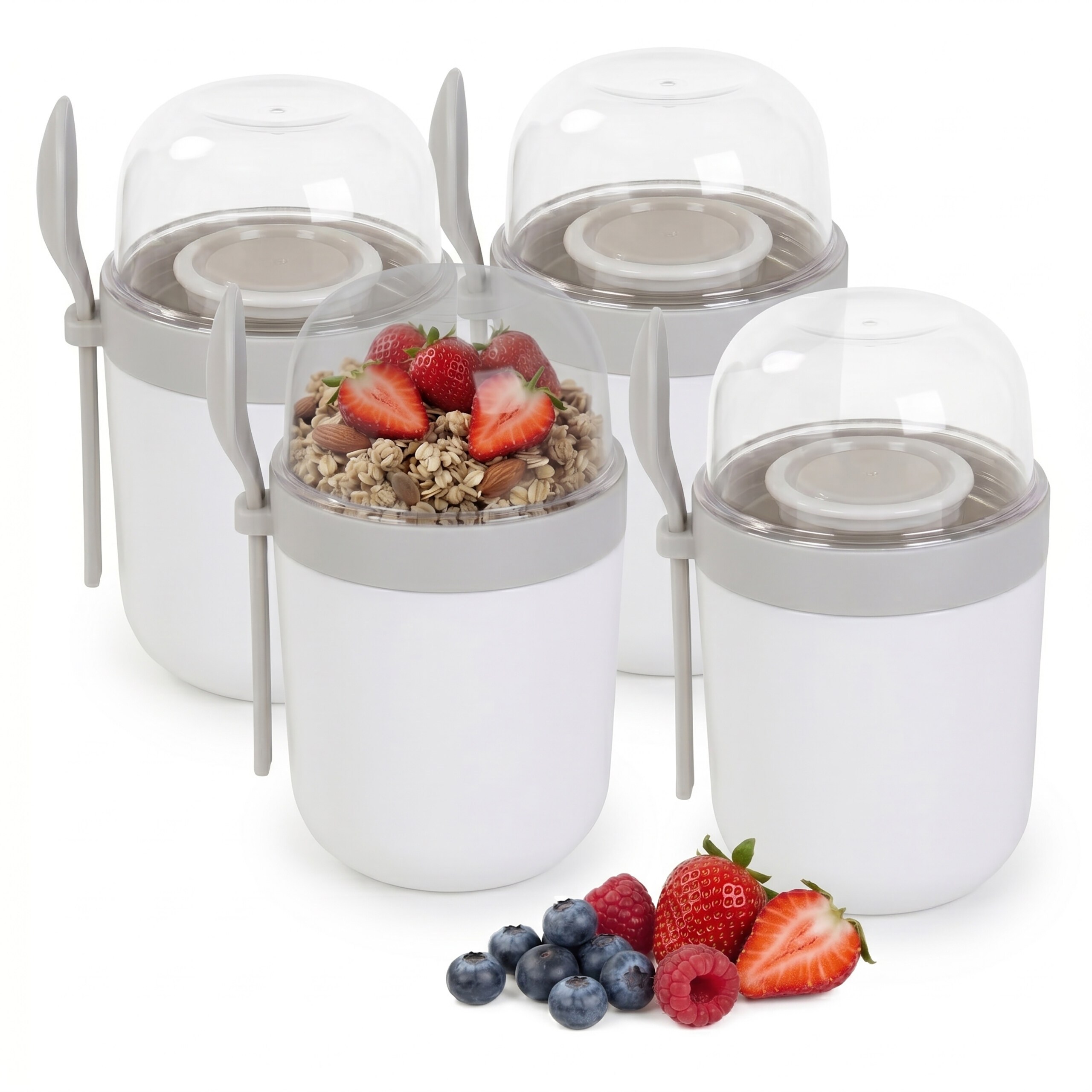 4 X Containers In White - 680 Ml