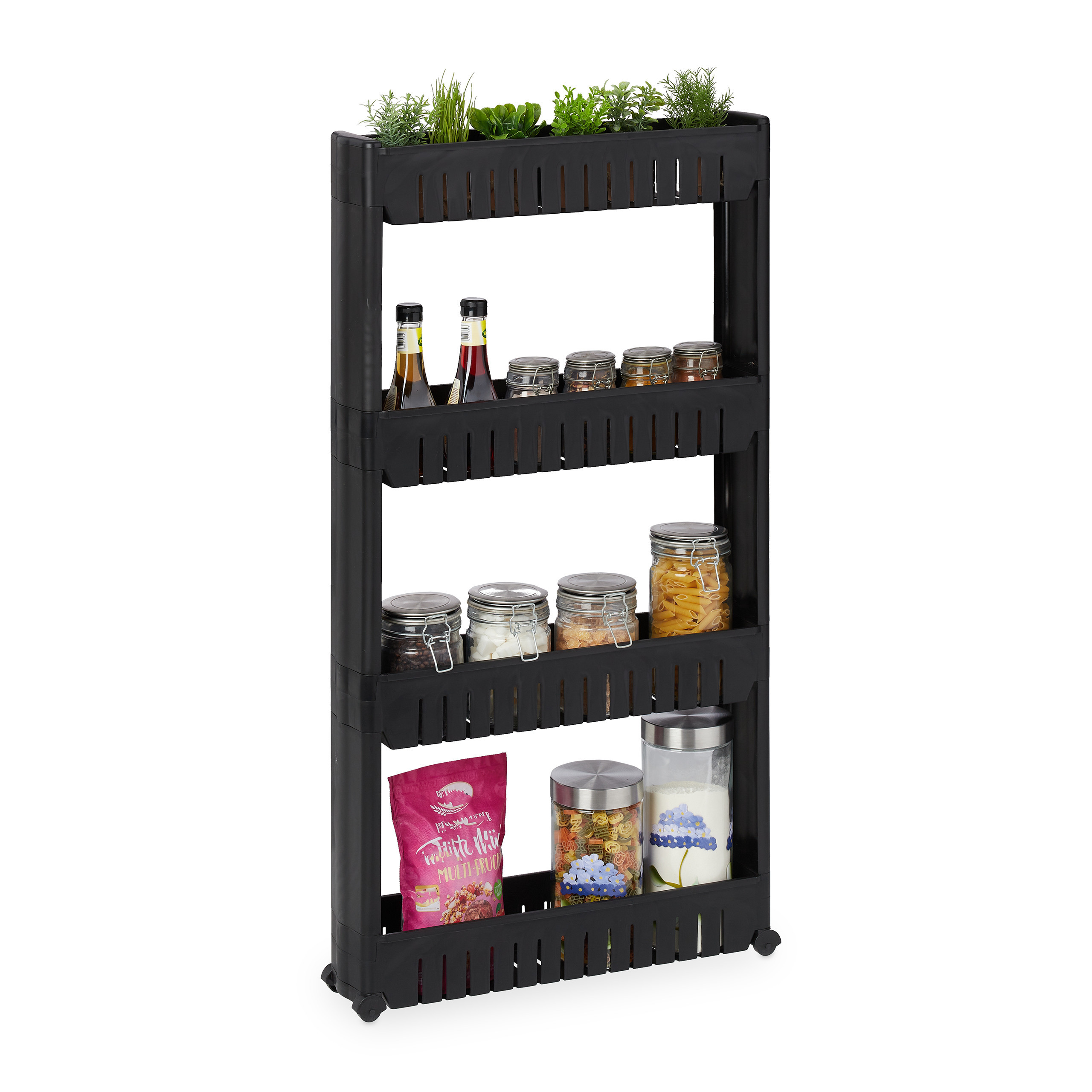 Niche Cart In Black - (w)12.5 X (h)101 X (d)54 Cm