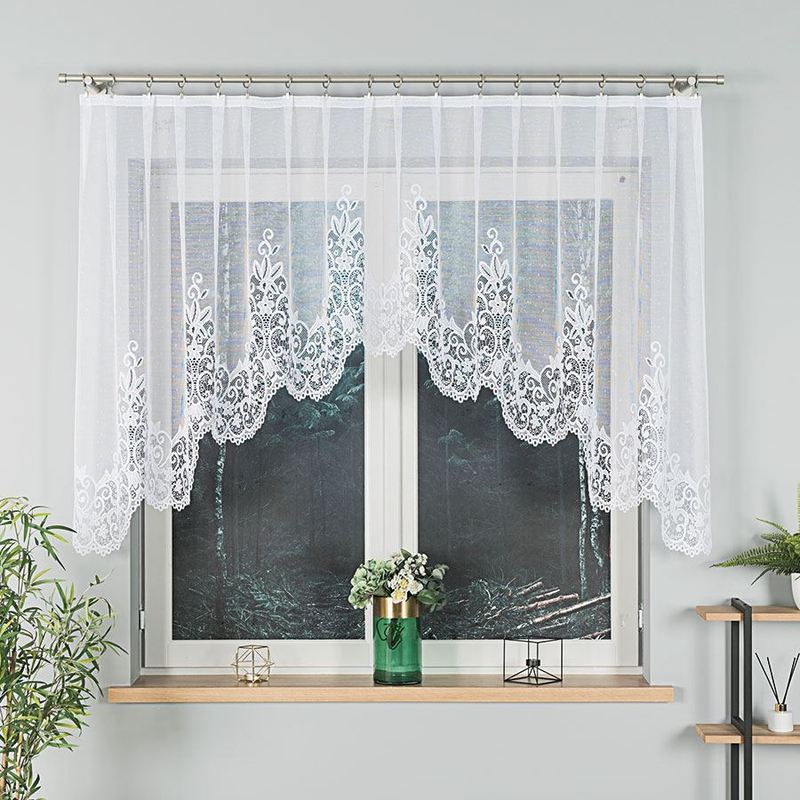 - Jacquard Blind With Bottom Hem - 300x120 Cm - White