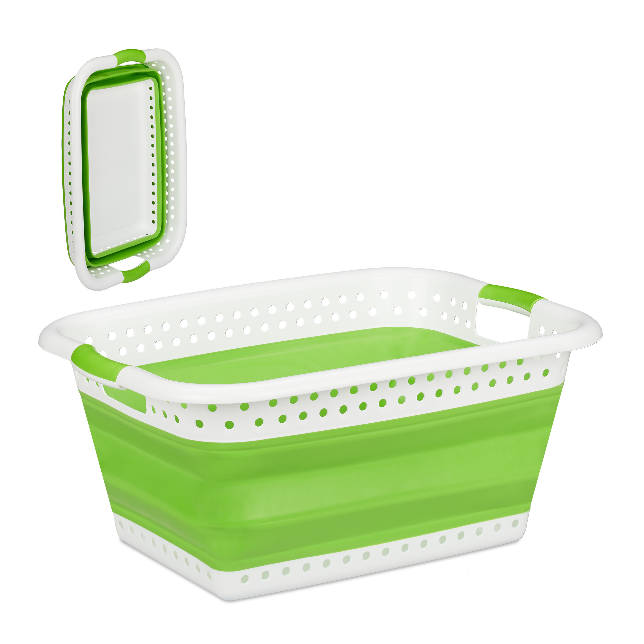 Laundry Basket In Light Green - (w)61 X (h)27 X (d)45.5 Cm