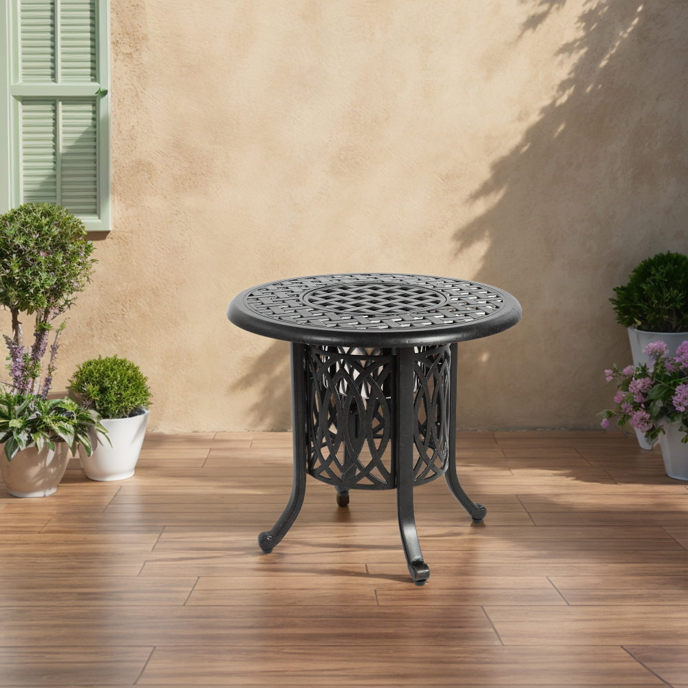 Image of Aluminum Square Bistro Table For Terrace – High-temperature Coating For Water & Rust Protection – Assembly For Balcony, Garden, Café – Easy To Clean With A Damp Cloth