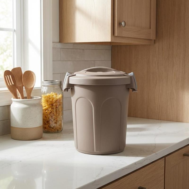 TEMU Speedy 8 Lt Grey Kitchen Container With Lid Plastic Storage Utensils Food Storage Canister Tin