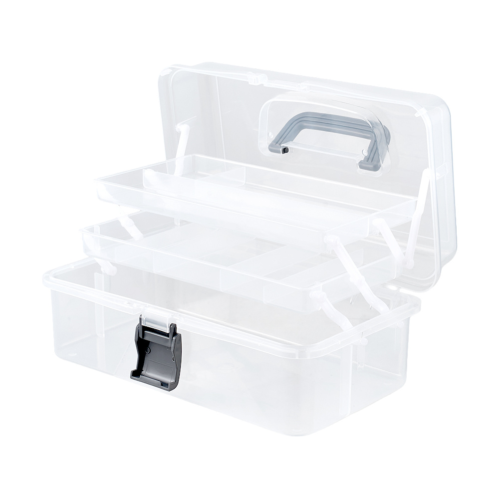 Transparent Three-Layer Multi-Compartment Desktop Organizer