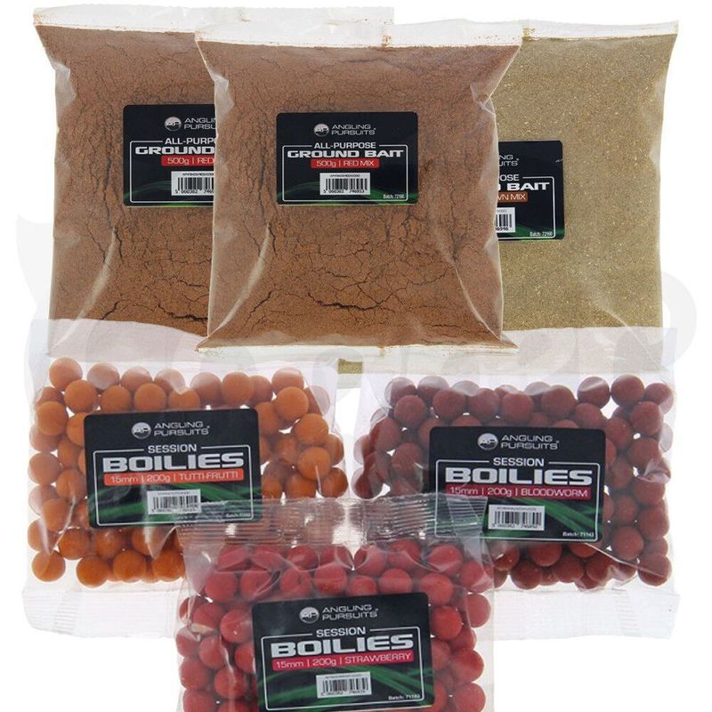 TEMU Carp Coarse Fishing Bait Set 3 X Packs Of Boilies And Groundbait Mixed