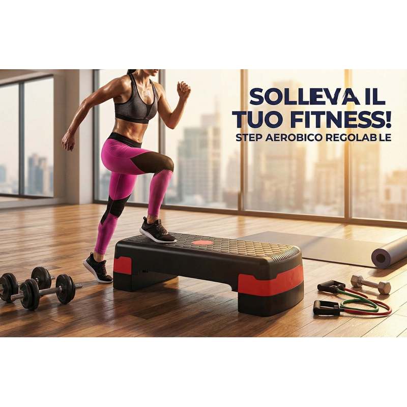 TEMU Adjustable Aerobic Step For Fitness And Gym At Home, 2-level Anti-slip Stepper Platform (10 And 15 Cm), Cardio Equipment For Exercises, Pilates,