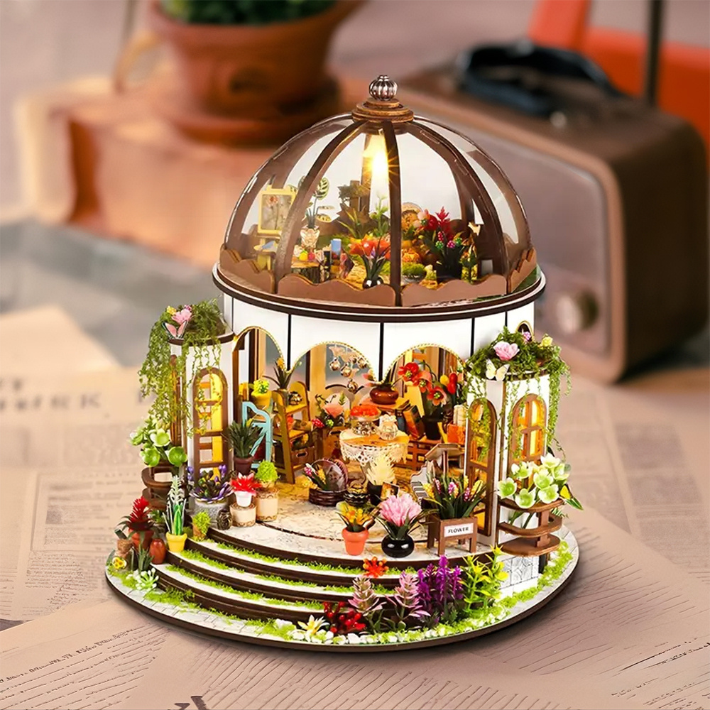 TEMU Diy Miniature House Kit, Tiny House Hanging Garden With Furniture, Diy Dollhouse Miniature Kit For Adults Teen, Mini House Building Kit, 3d