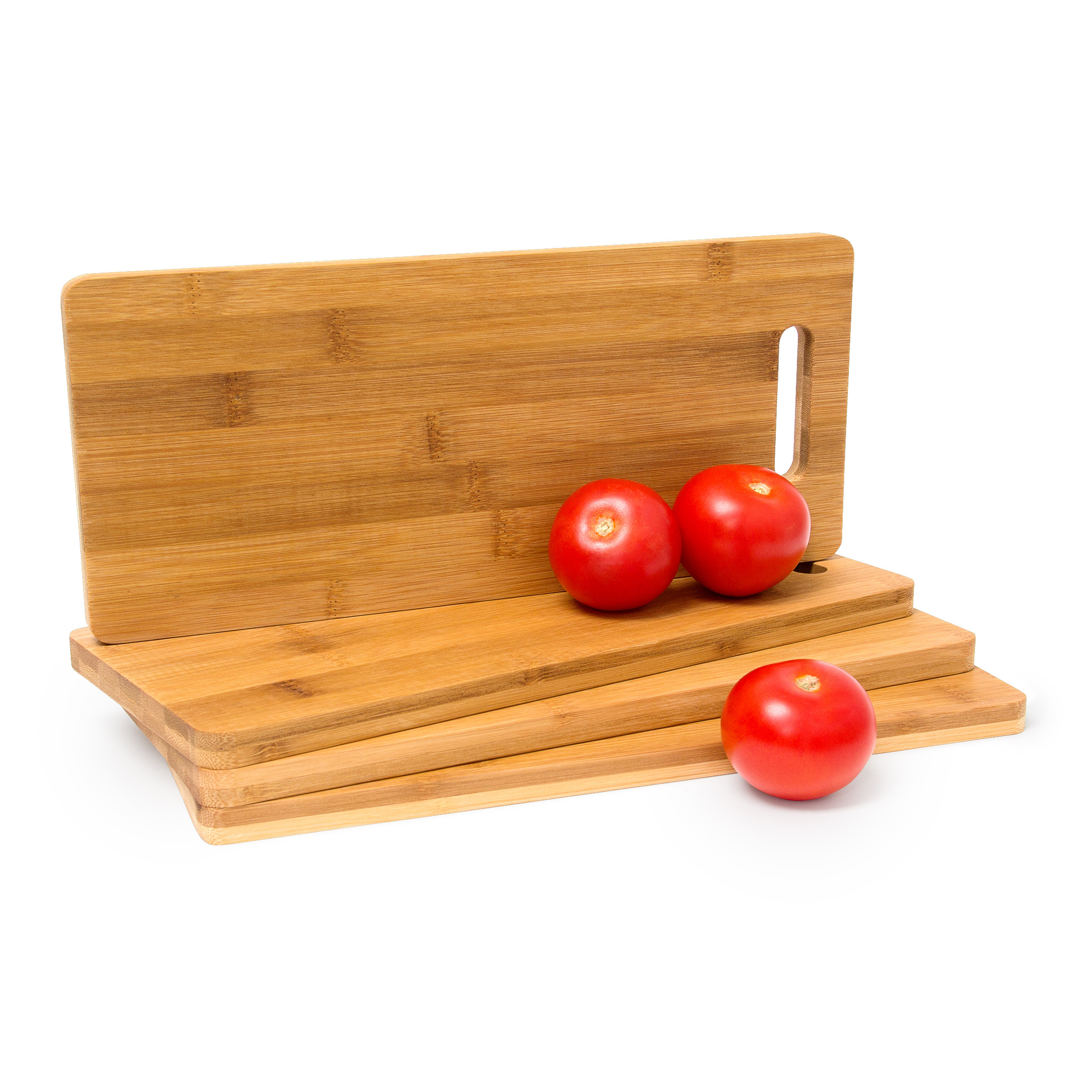 4-piece Cutting Board Set In Natural Wood, (w)35 X (d)15 Cm