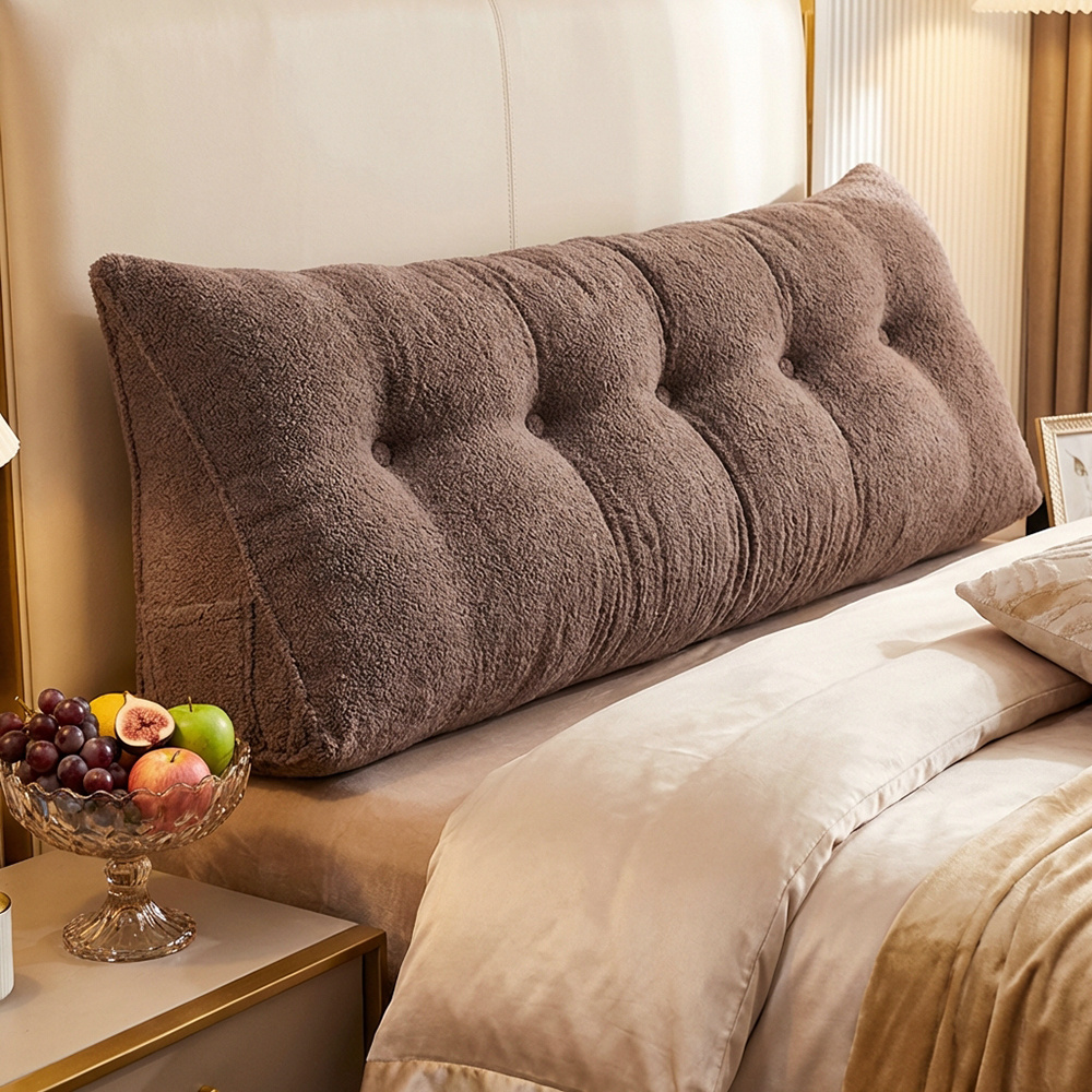 Oversized Teddy Velvet Bed Wedge Pillow for Back Support