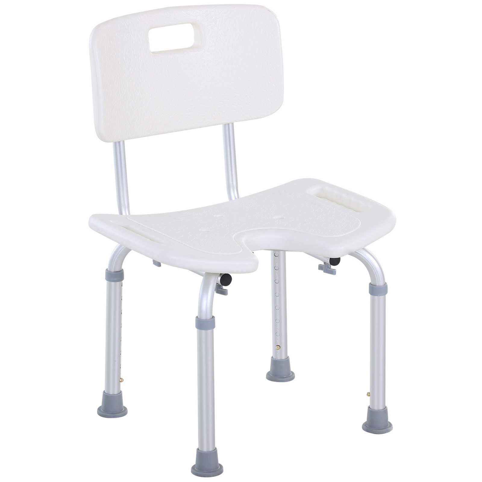 TEMU HOMCOM Chaise de douche siège de douche ergonomique hauteur réglable pieds antidérapants charge max. 136 Kg alu HDPE blanc