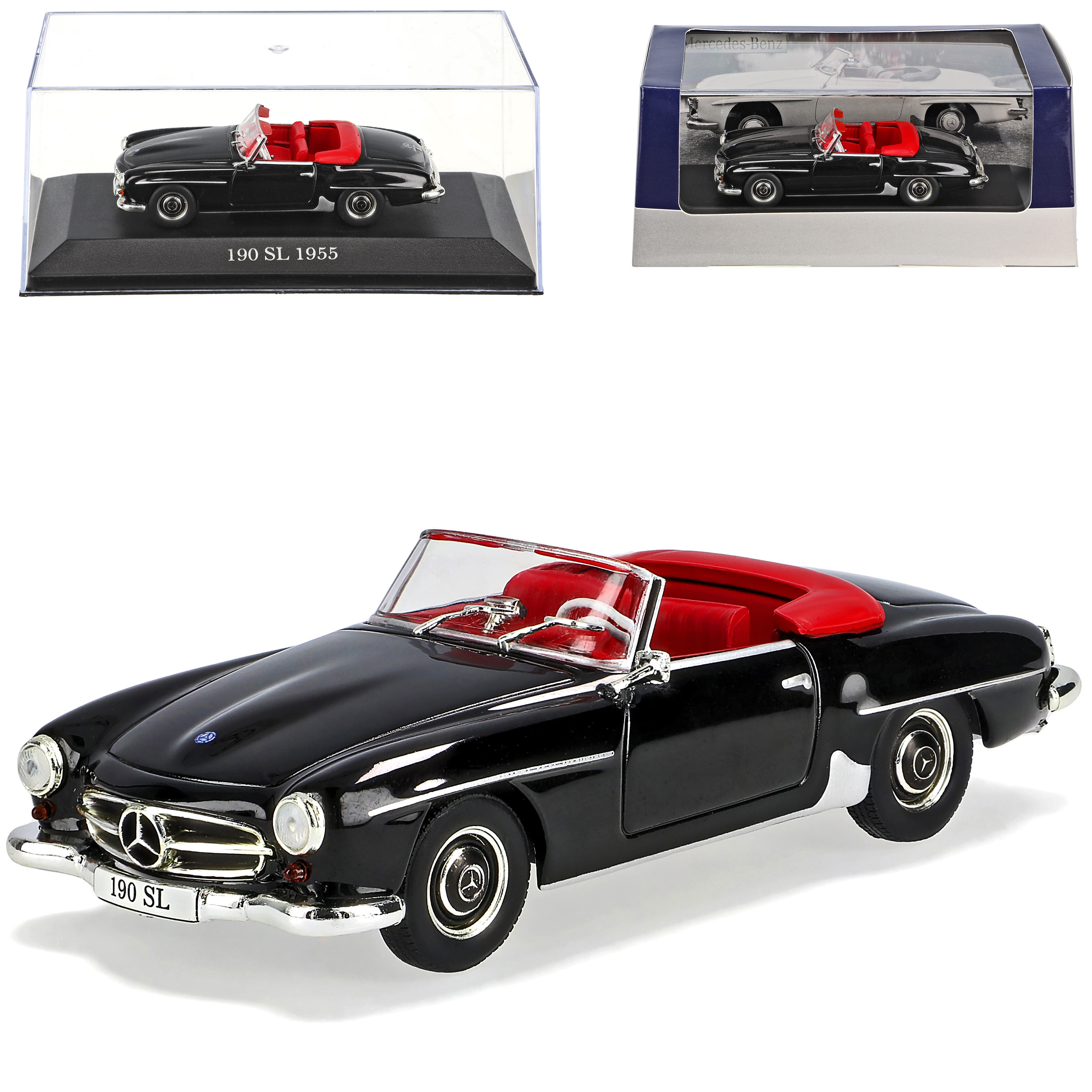 Mercedes-benz 190sl Convertible Black W121 1955-1963 1/43 Atlas Model Car