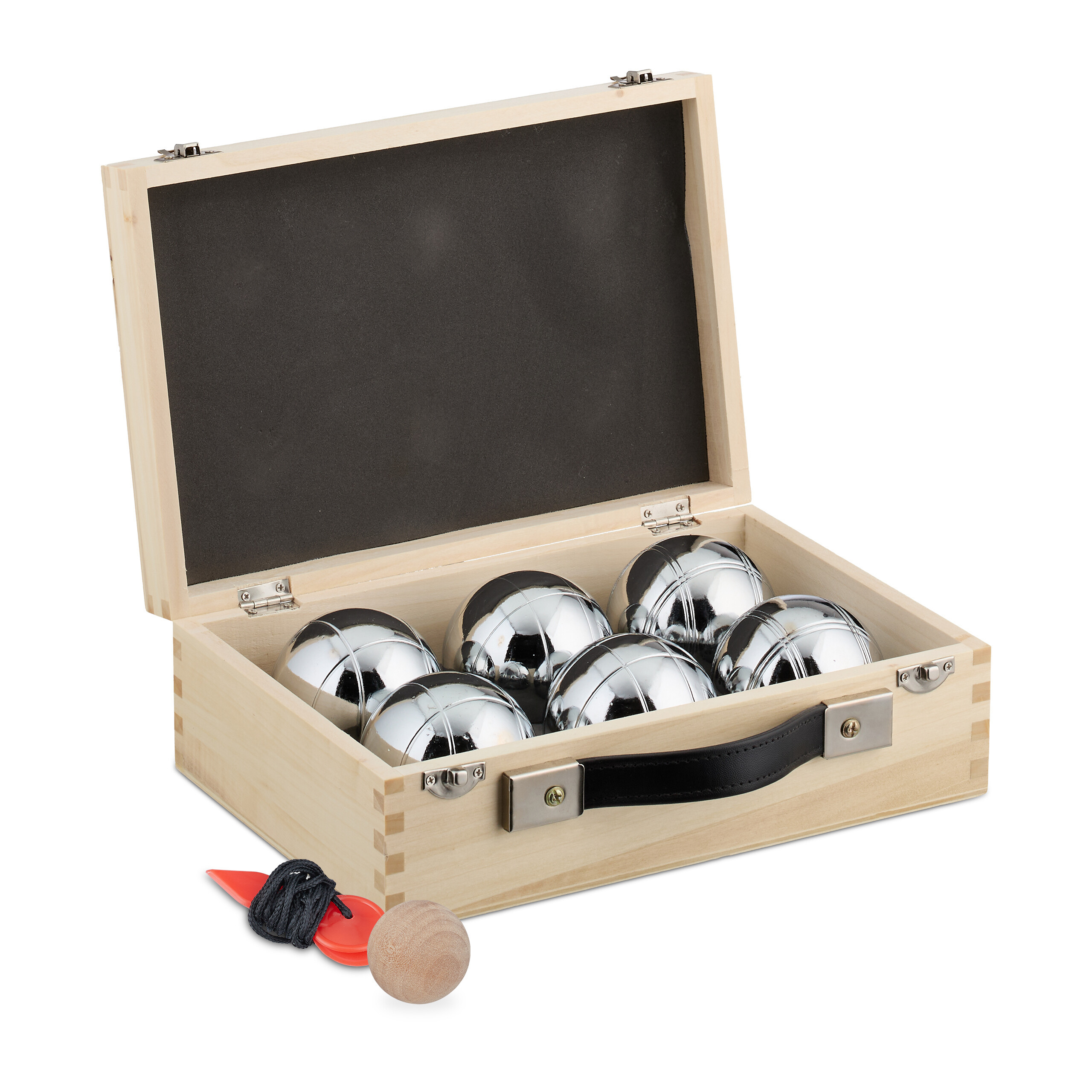 9-piece Boule Ball Set In Natural/silver