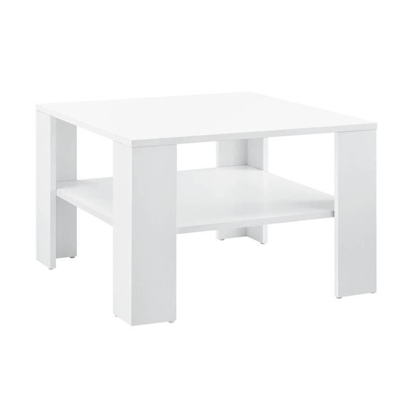 Coffee Table 60x60x40cm With Storage Table Side Table Living Room Table Sofa Table White En.casa