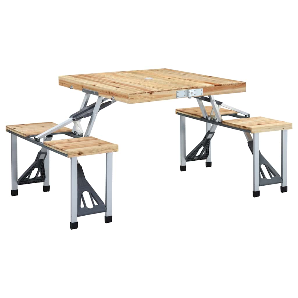 Folding Camping Table With 4 Seats Camping Set Trunk Table Picnic Camping Furniture Folding Table Seating Group Garden Table Steel Aluminum