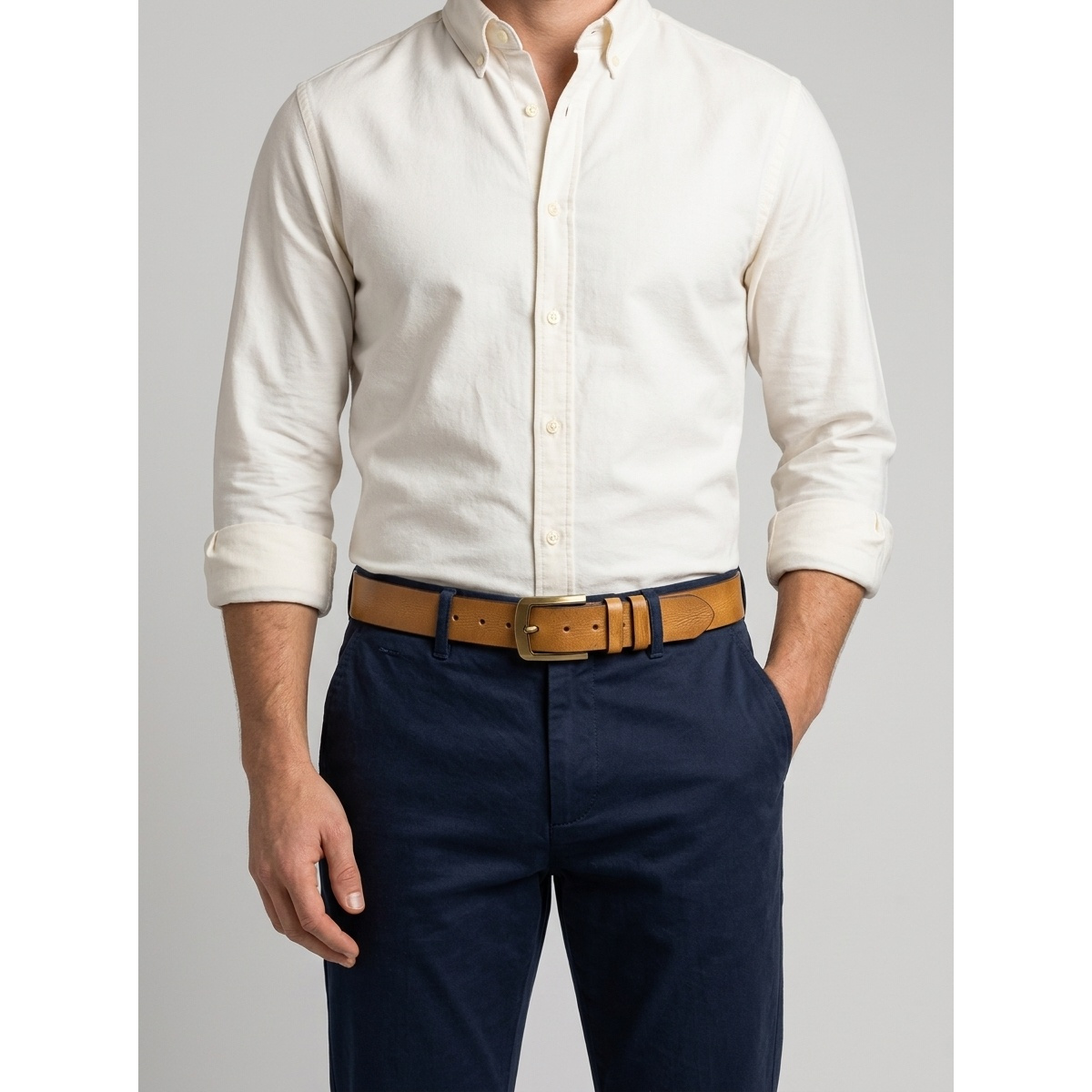 Men's Textured Heritage Belt Full Grain Leather