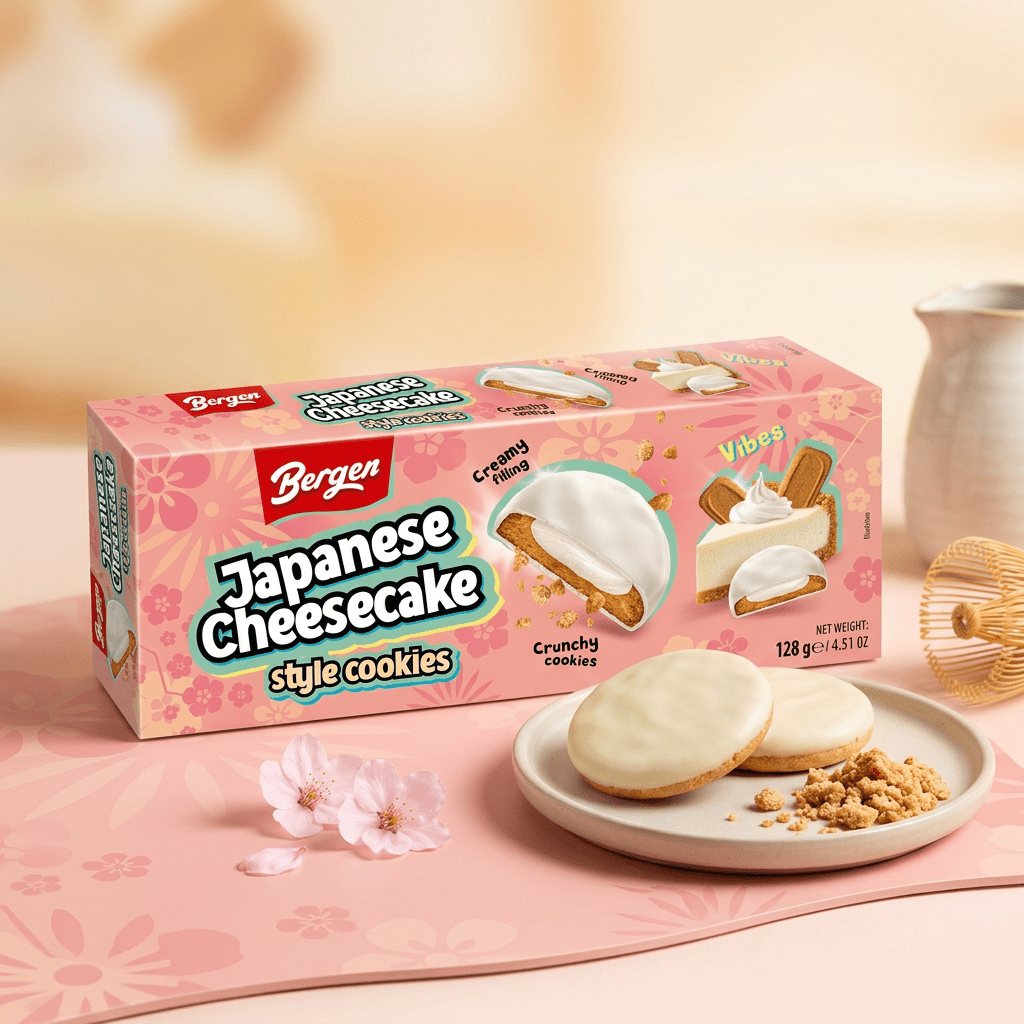 Image of Bergen Japanese Cheesecake Style Cookie – Soft With Yogurt Cream And Milk Glaze 128 G