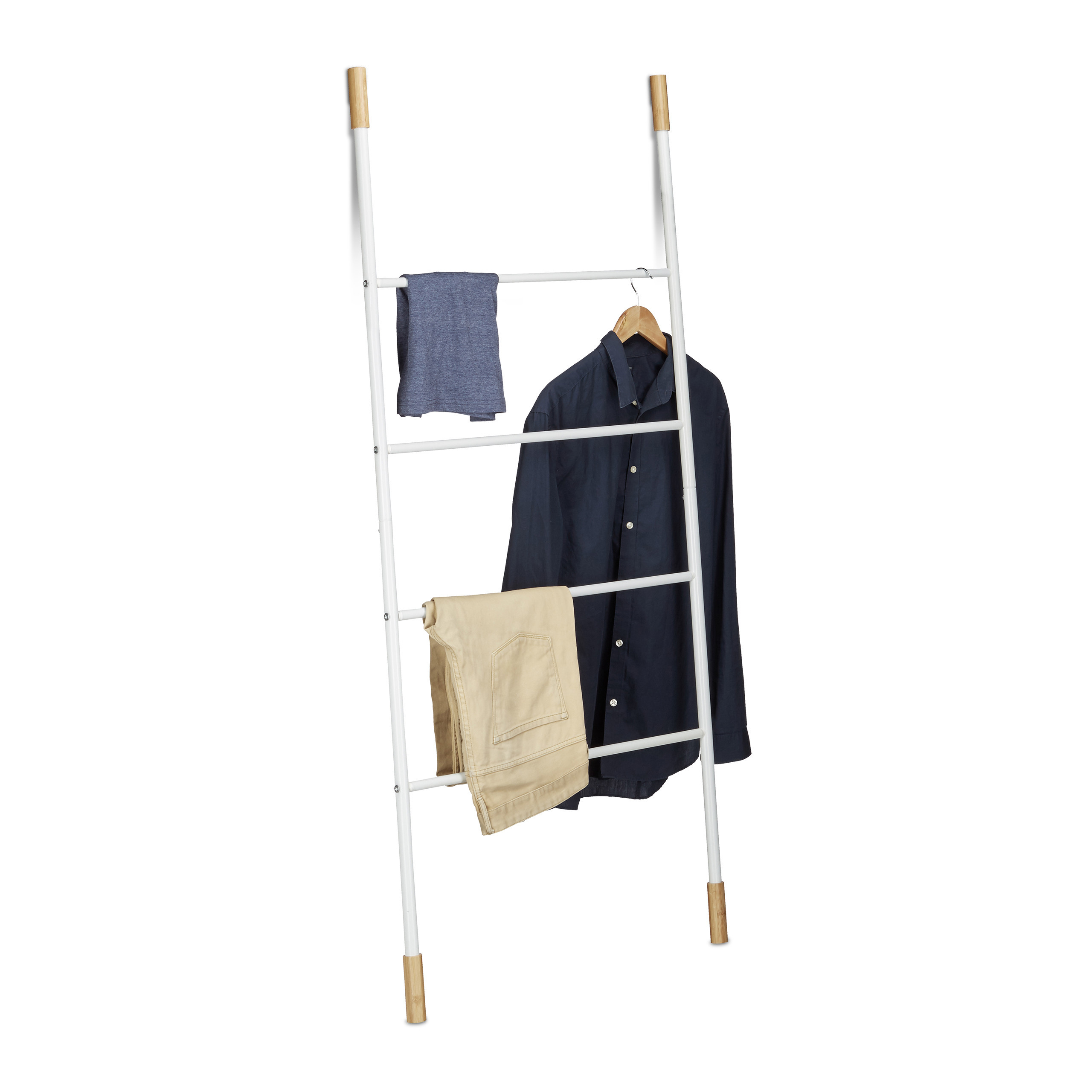 Image of Towel Ladder In White - (w)70 X (h)150 X (d)2.5 Cm